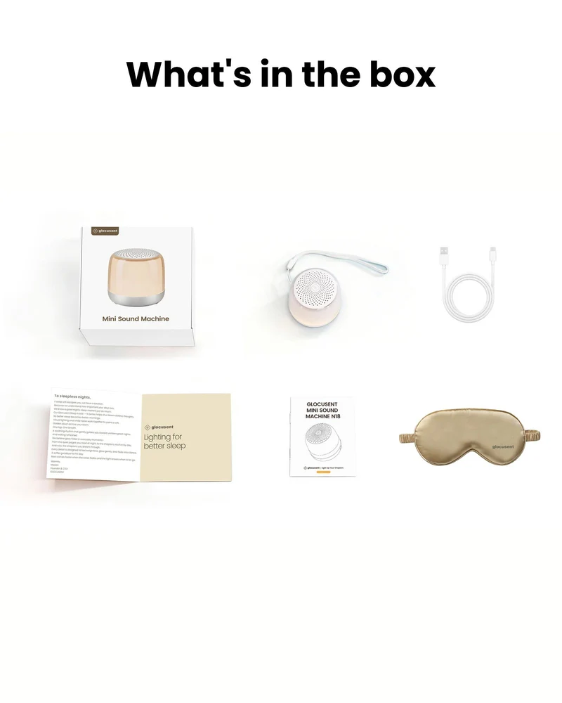 Glocusent Mini Sound Machine N18 for Better Sleep Lighting+