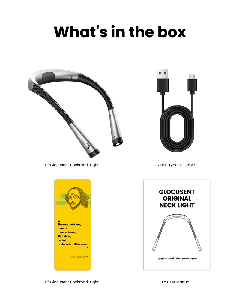 Glocusent Original LED Neck Reading Light
