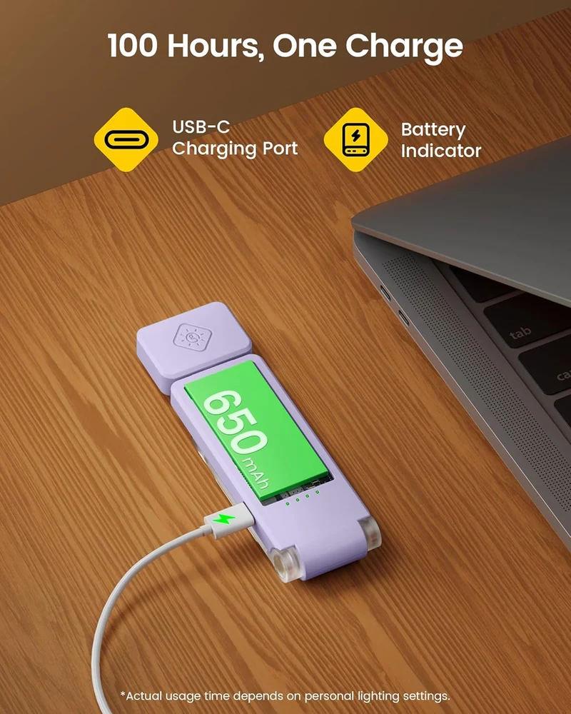 Glocusent Max Bookmark Style Reading Light USB-C Rechargeable
