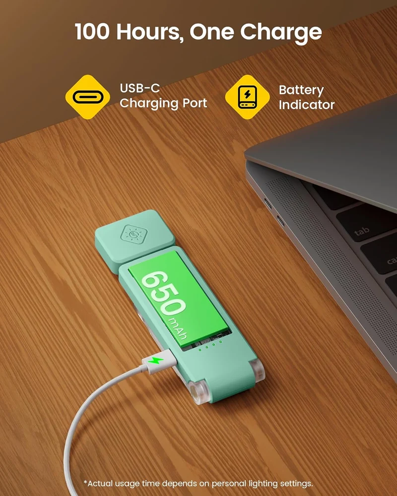 Glocusent Max Bookmark Style Reading Light USB-C Rechargeable
