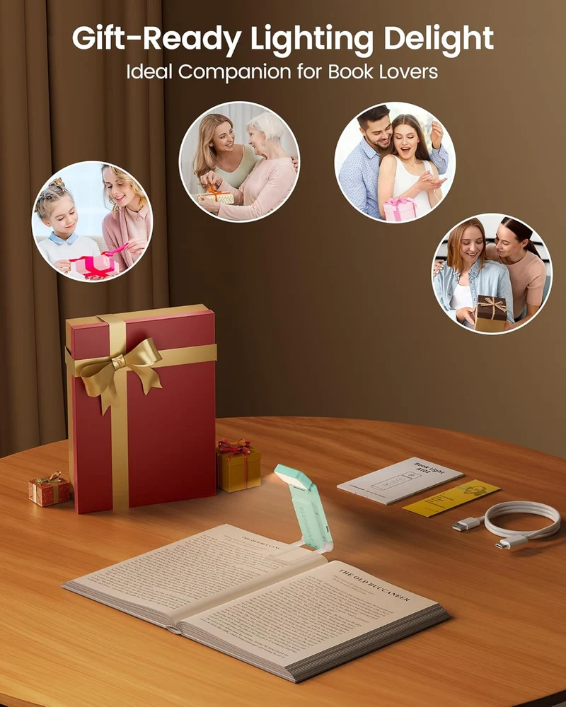 Glocusent Max Bookmark Style Reading Light USB-C Rechargeable