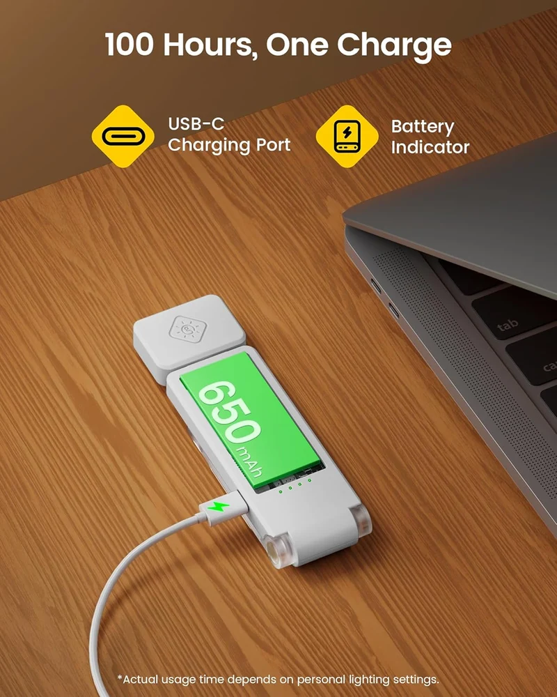 Glocusent Max Bookmark Style Reading Light USB-C Rechargeable