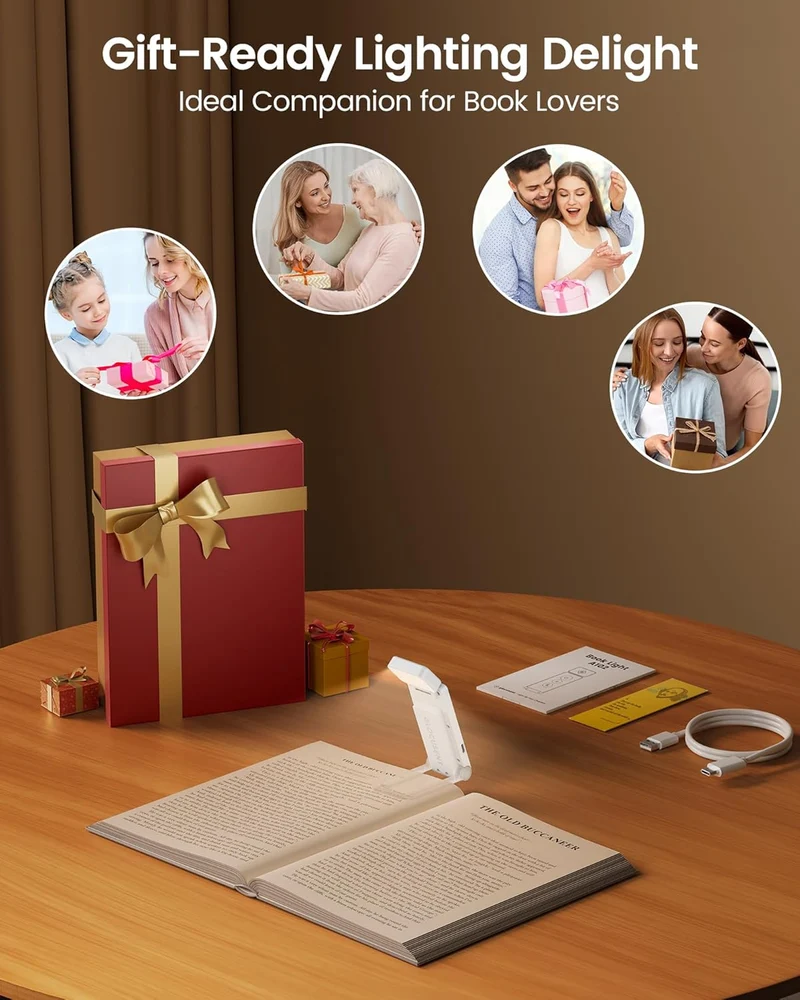 Glocusent Max Bookmark Style Reading Light USB-C Rechargeable