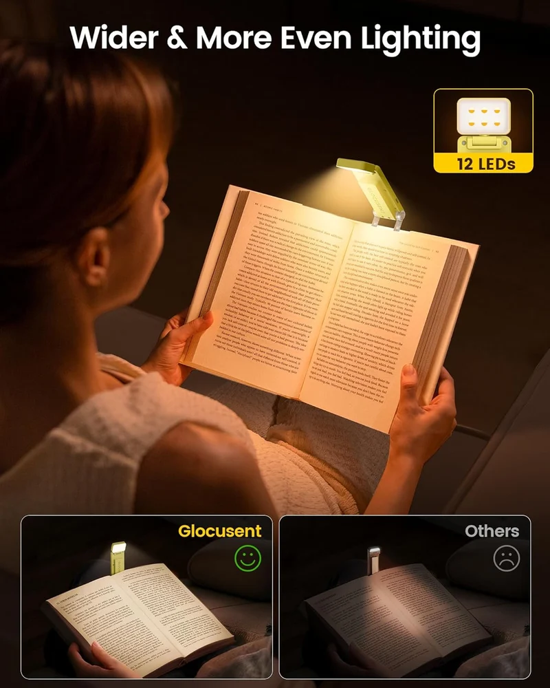 Glocusent Max Bookmark Style Reading Light USB-C Rechargeable