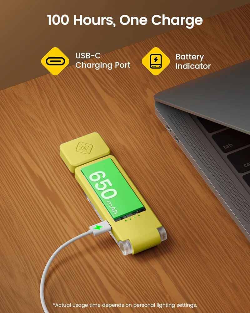 Glocusent Max Bookmark Style Reading Light USB-C Rechargeable