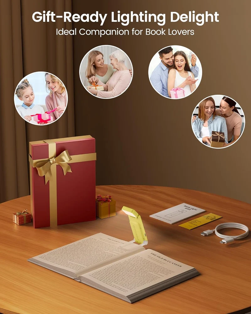 Glocusent Max Bookmark Style Reading Light USB-C Rechargeable