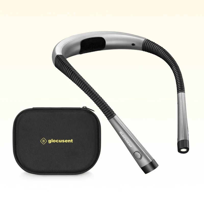 Glocusent LED Neck Reading Light with a EVA Case