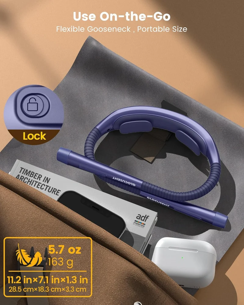 Glocusent Ergonomic LED Reading Neck Light