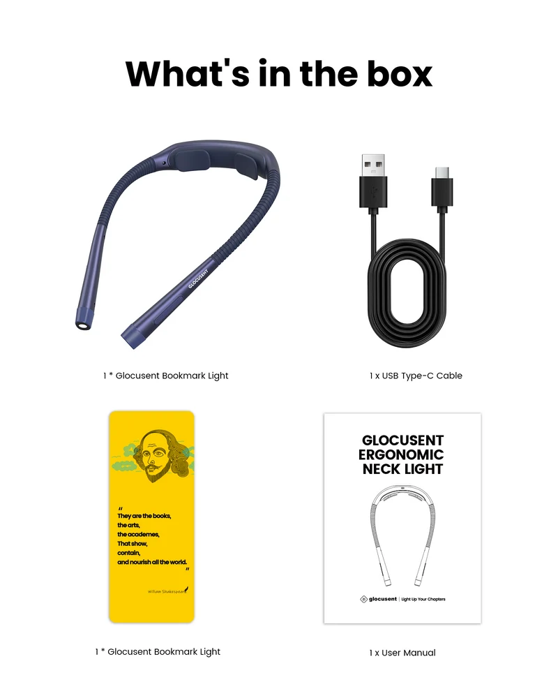 Glocusent Ergonomic LED Reading Neck Light