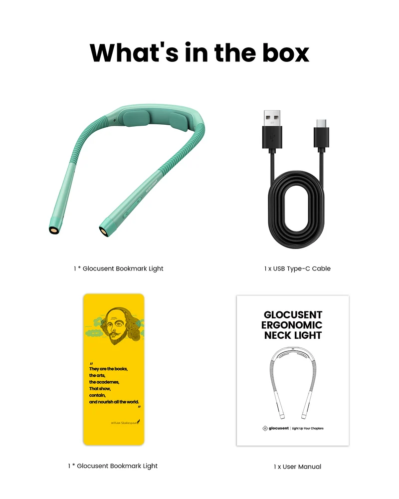 Glocusent Ergonomic LED Reading Neck Light