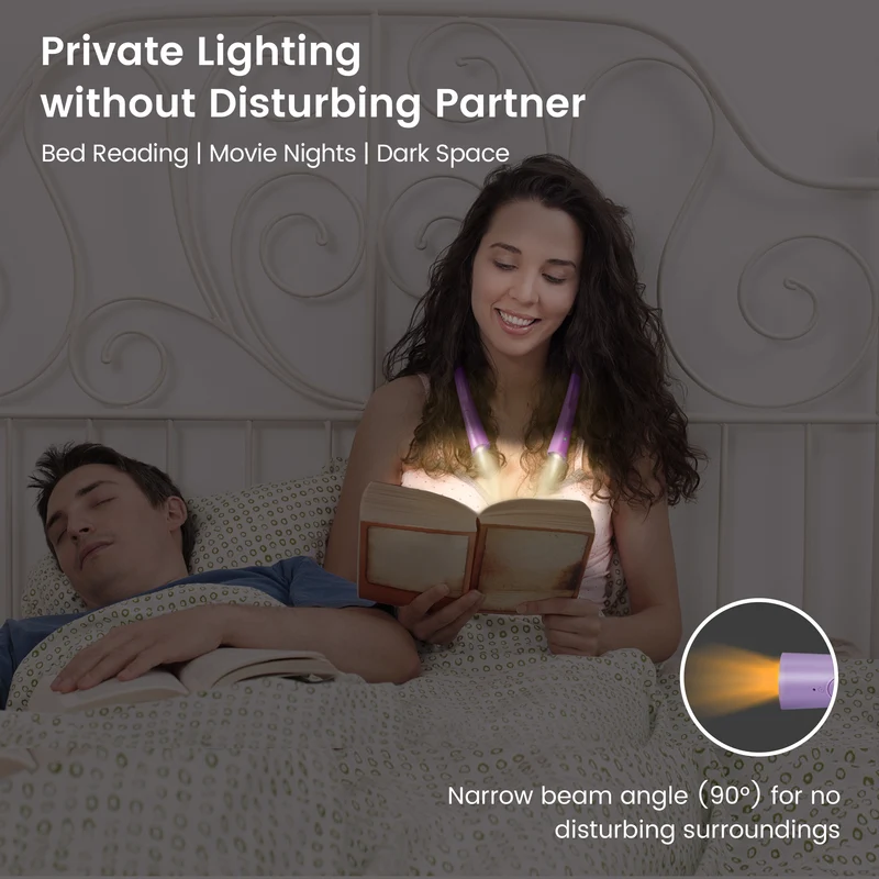 Glocusent Upgraded Rechargeable LED Neck Reading Light - 4 Pack