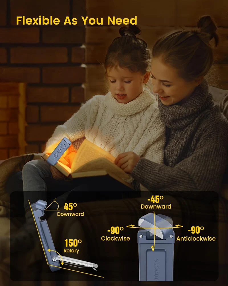 Glocusent Bookmark Style Reading Light USB Rechargeable
