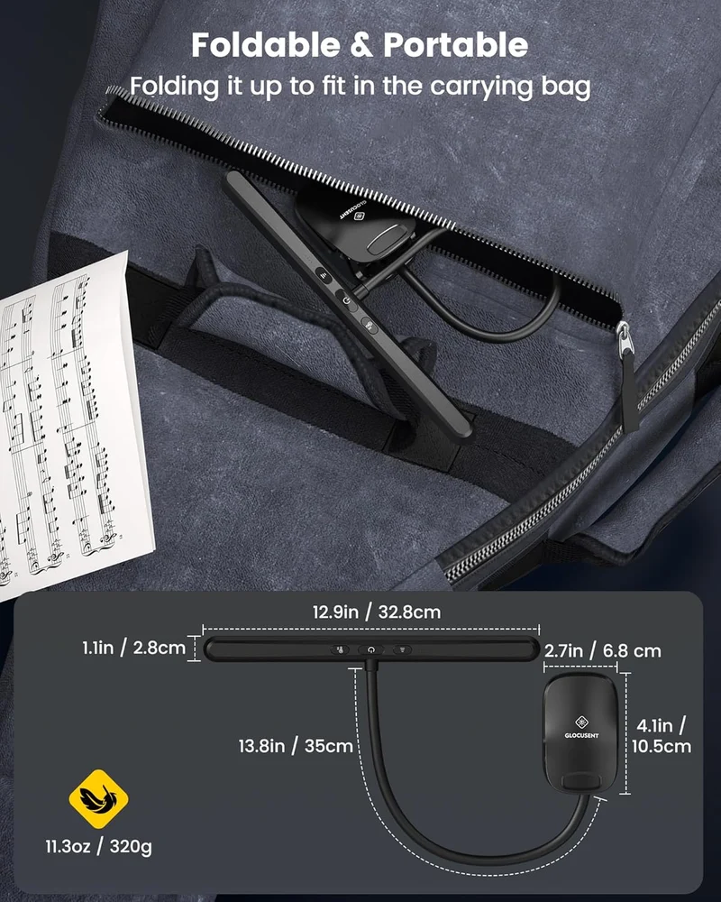Glocusent 81 LED Super Bright & Eye Caring Music Stand Light