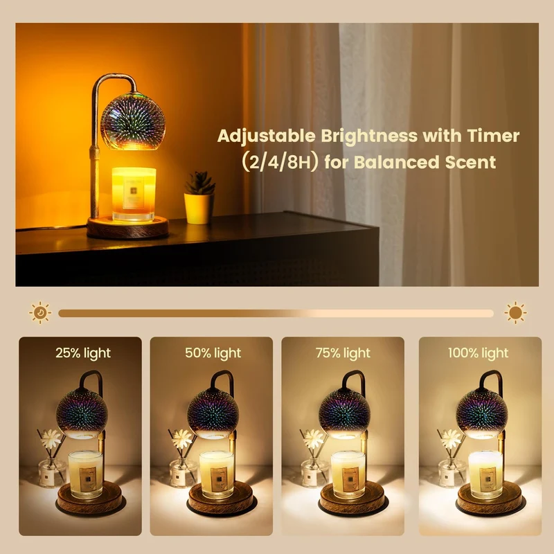 Glocusent Magic Castle Candle Warmer Lamp 3D Glass Blooming U.S. Only