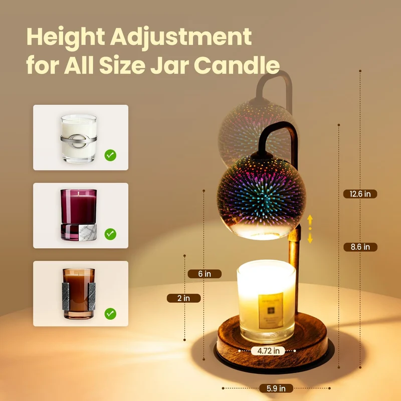 Glocusent Magic Castle Candle Warmer Lamp 3D Glass Blooming U.S. Only