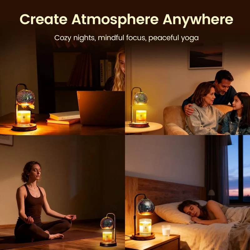 Glocusent Magic Castle Candle Warmer Lamp 3D Glass Blooming U.S. Only
