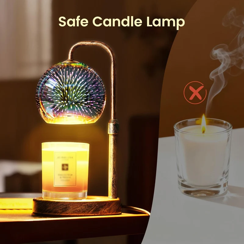Glocusent Magic Castle Candle Warmer Lamp 3D Glass Blooming U.S. Only