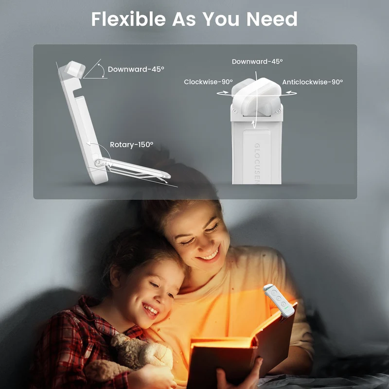 Glocusent Bookmark Style Reading Light USB Rechargeable