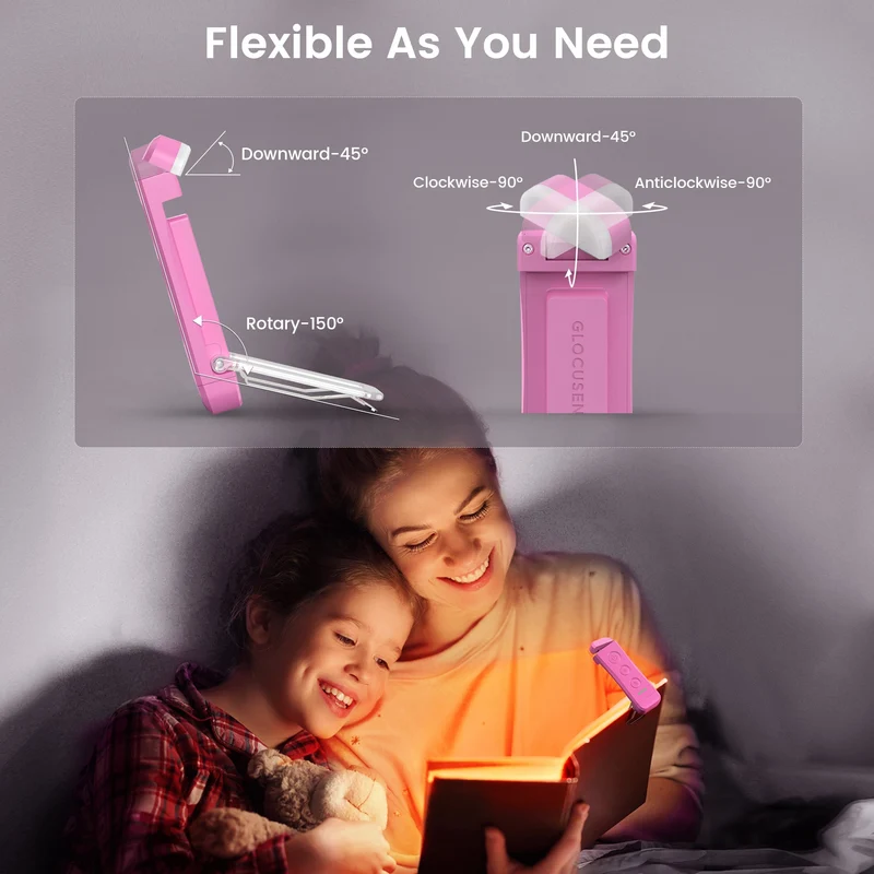 Glocusent Bookmark Style Reading Light USB Rechargeable
