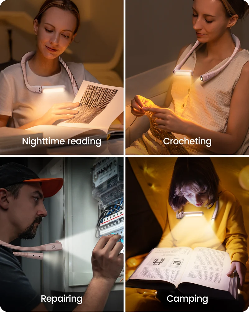 Glocusent Dual-Beam Ergonomic LED Neck Light