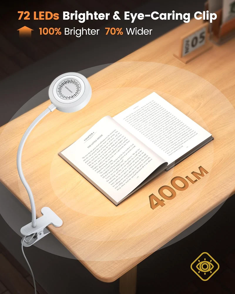 Glocusent 72 LED Clip-on Reading Light