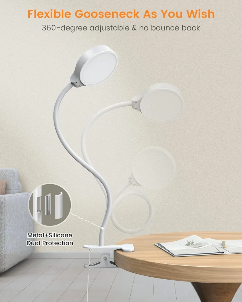 Glocusent 36 LED Clip-on Reading Light for Desk, Headboard & Computer with Remote U.S. Only