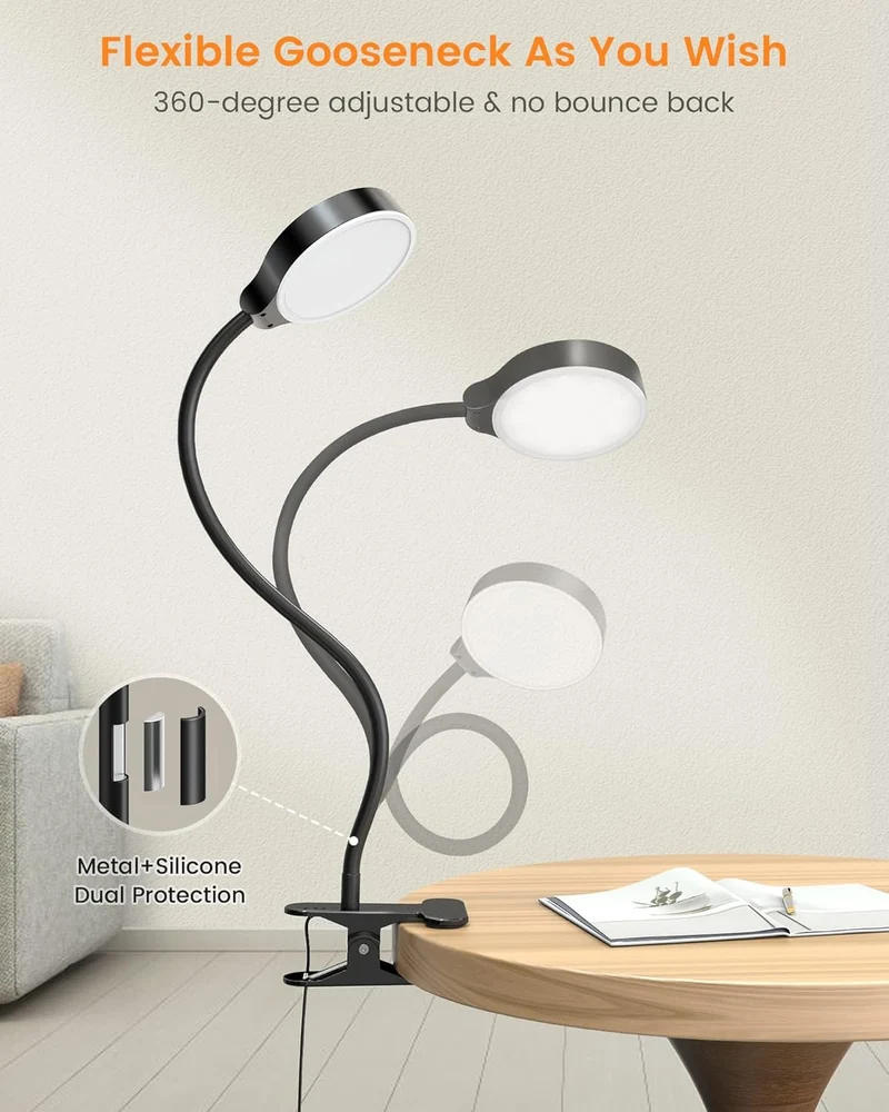 Glocusent 36 LED Clip-on Reading Light for Desk, Headboard & Computer with Remote U.S. Only