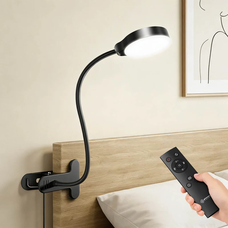 Glocusent 36 LED Clip-on Reading Light for Desk, Headboard & Computer with Remote U.S. Only