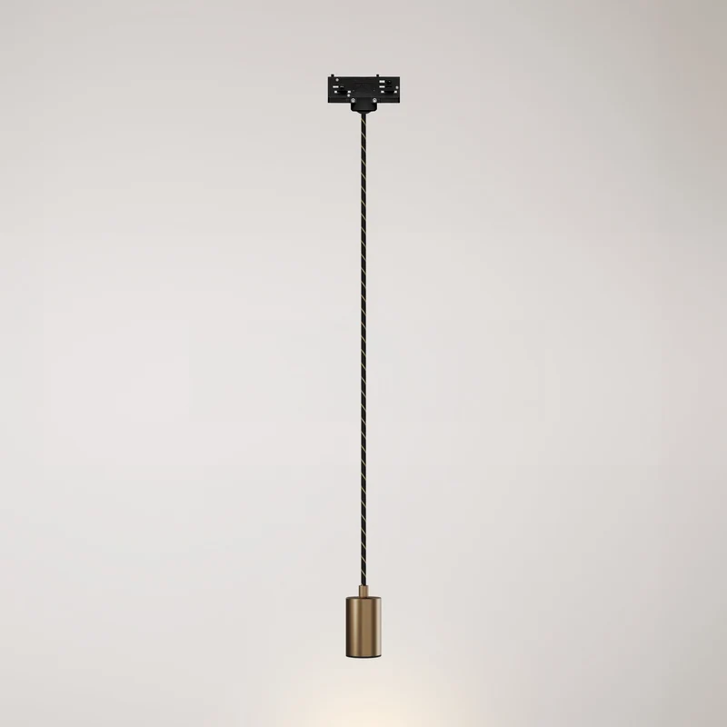 Lampe à suspension avec Spot GU10 Bispot pour système sur rail - Bronze satiné / Noir