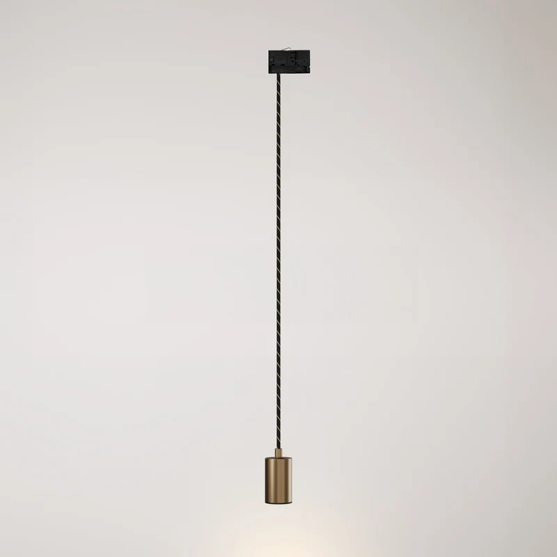 Lampe à suspension avec Spot GU10 Bispot pour système sur rail - Bronze satiné / Noir