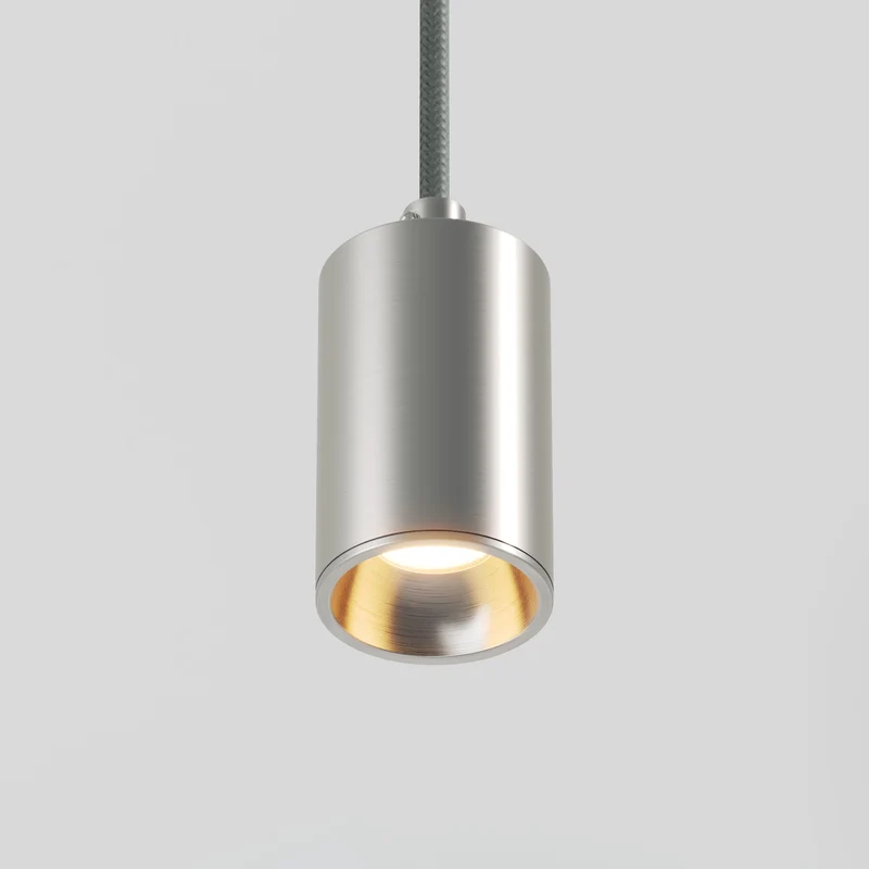 Suspension avec Spot GU10 Bispot pour système sur rail - Titane satiné