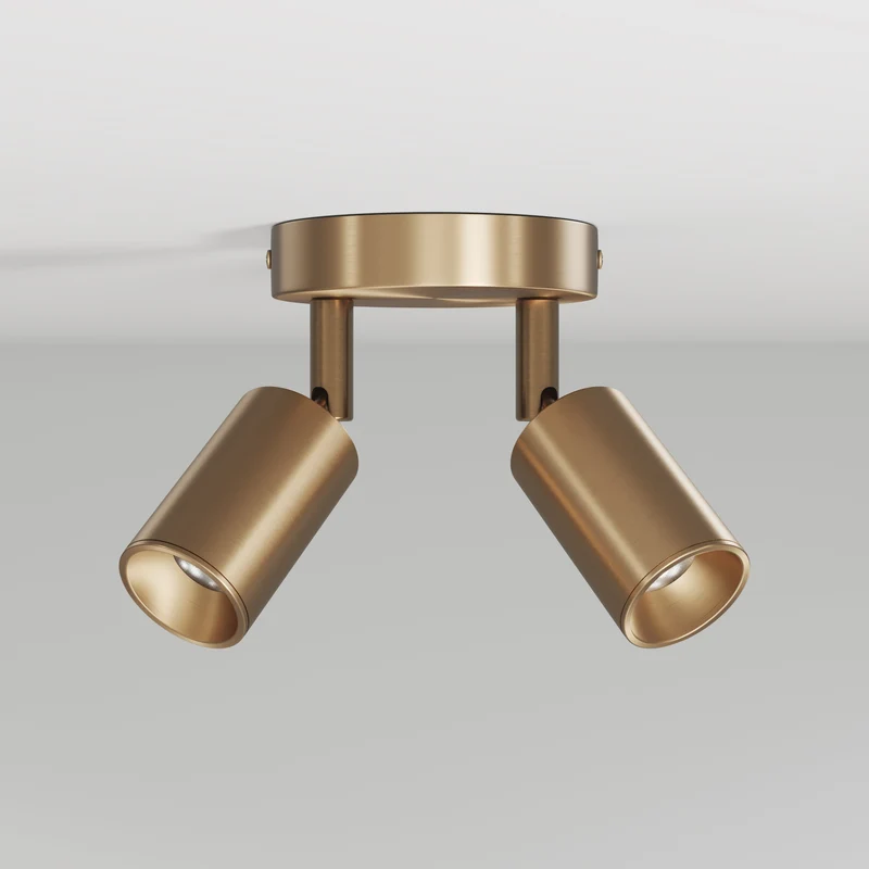 Applique ou plafonnier avec 2 Spots GU10 Bispot orientables - Bronze satiné