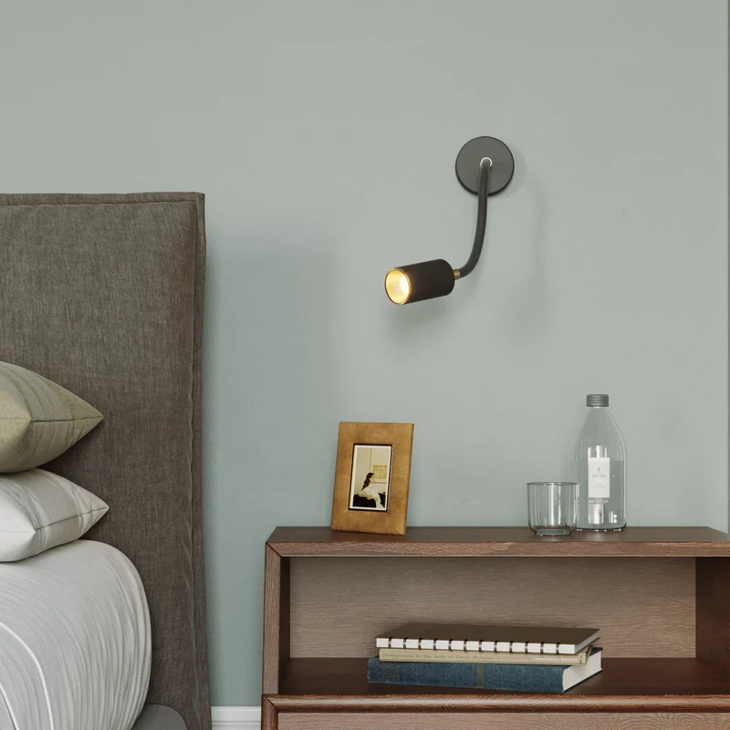 Lampada da parete o soffitto con faretto GU10 Bispot e braccio orientabile Flex 30 cm - Nero / Bronzo satinato