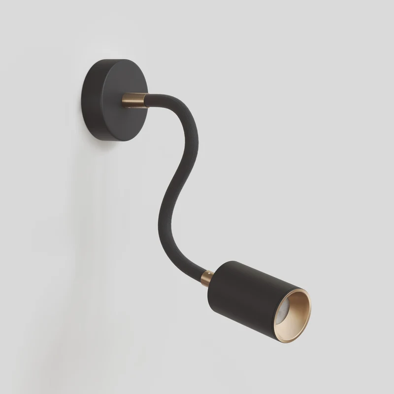 Lampada da parete o soffitto con faretto GU10 Bispot e braccio orientabile Flex 30 cm - Nero / Bronzo satinato