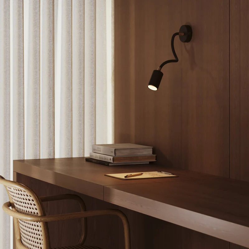 Lampada da parete o soffitto con faretto GU10 Bispot e braccio orientabile Flex 30 cm - Nero / Bronzo satinato