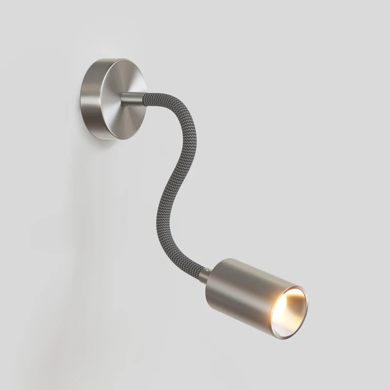Lampe murale ou plafond avec Spot GU10 Bispot et bras orientable Flex 30 cm - Titane satiné