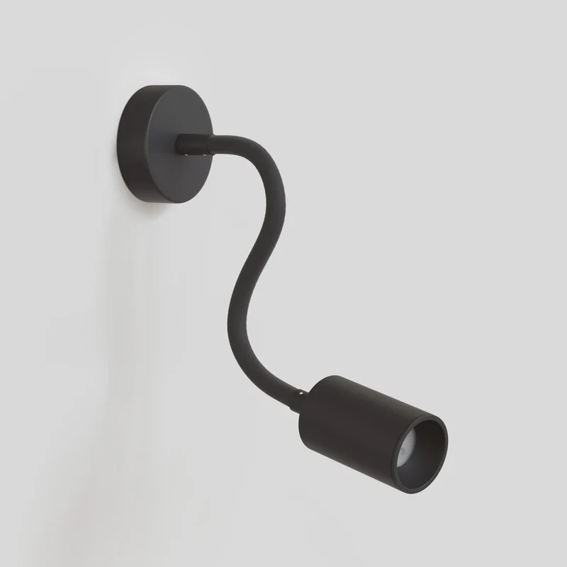 Applique ou plafonnier avec Spot GU10 Bispot et bras orientable Flex 30 cm - Noir