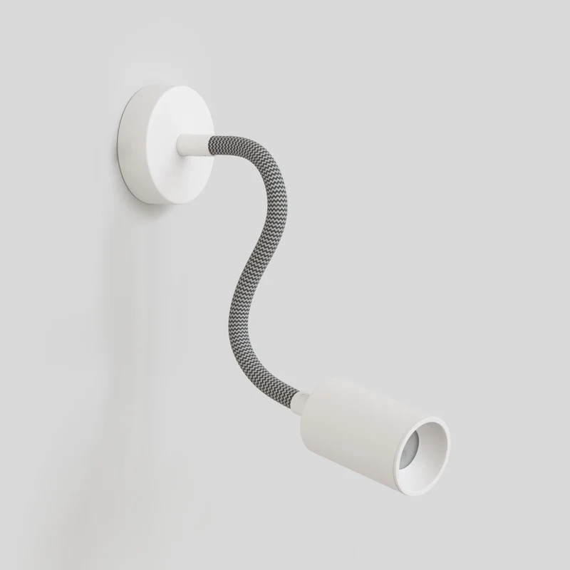 Applique ou plafonnier avec Spot GU10 Bispot et bras orientable Flex 30 cm - Blanc mat