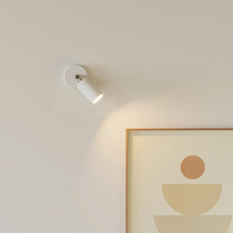 Spot GU10 orientable pour applique ou plafonnier Bispot - Blanc mat