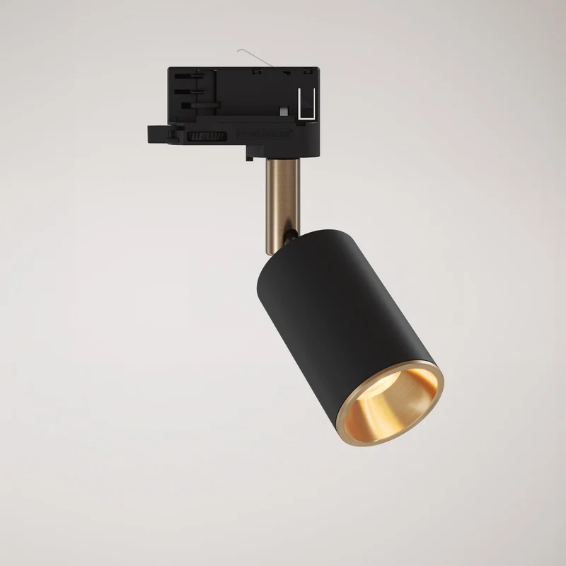 Spot orientable Bispot pour système sur rail - Noir / Bronze satiné