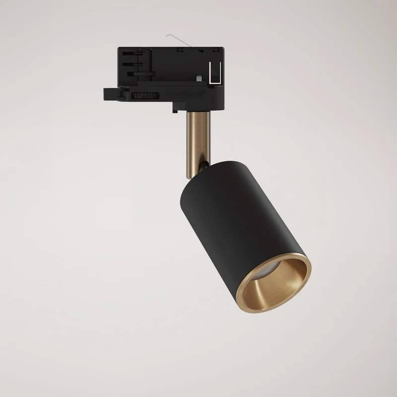 Spot orientable Bispot pour système sur rail - Noir / Bronze satiné