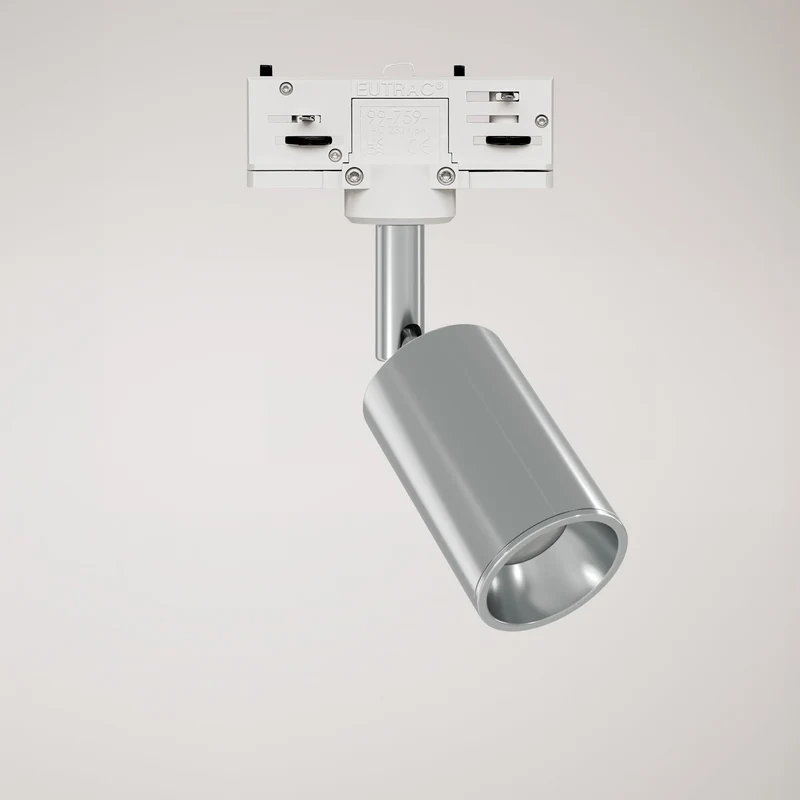 Spot orientable Bispot pour système sur rail - Chrome