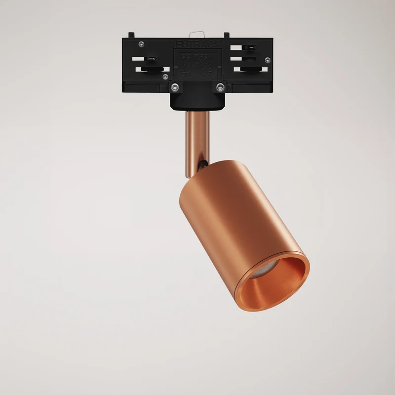 Spot orientable Bispot pour système sur rail - Cuivre satiné