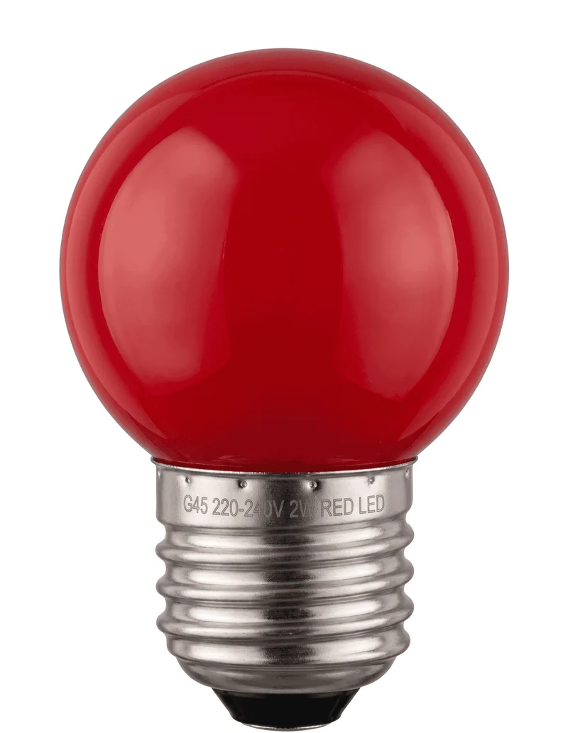 Ampoule LED E27 Sphérique 1.5W Couleur – Rouge, Jaune, Vert ou Bleu