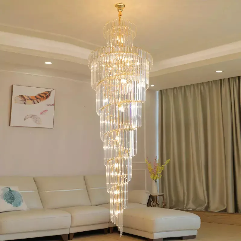 Grand lustre en verre pour hauts plafonds