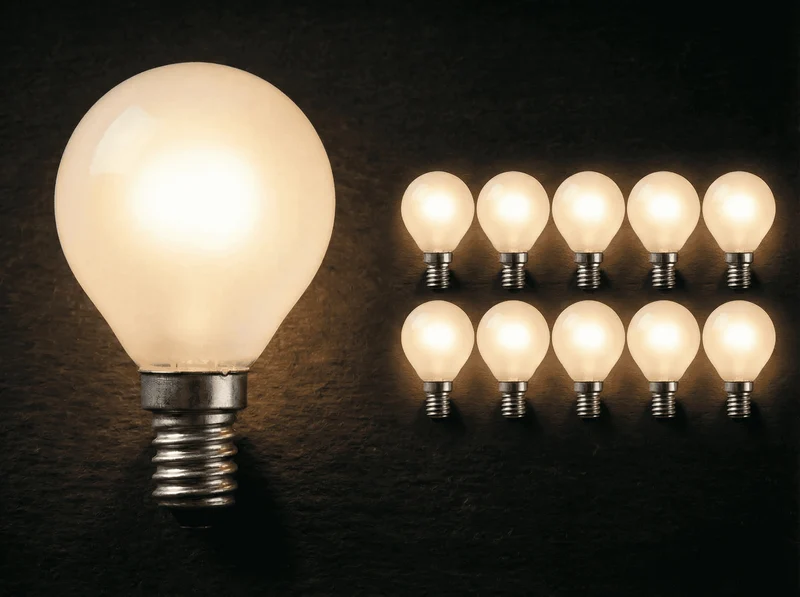 Pack de 10 ampoules sphériques incandescentes E14 2700K