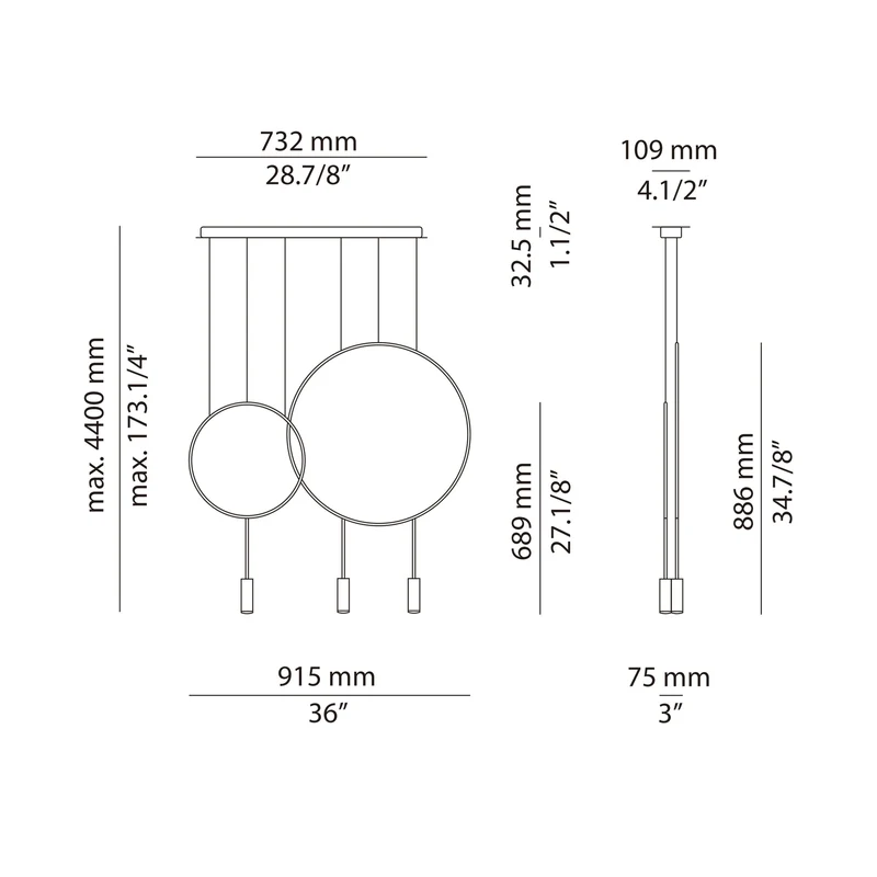 Estiluz Revolta Pendant Lamp L73.1S1D