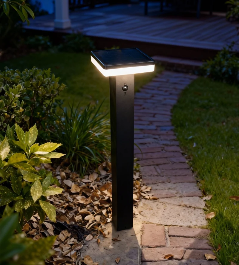 Borne solaire extérieure LED SUN–1000 télécommandable 84 cm avec détecteur - 3 modes d'éclairages 150 à 1000 lumens