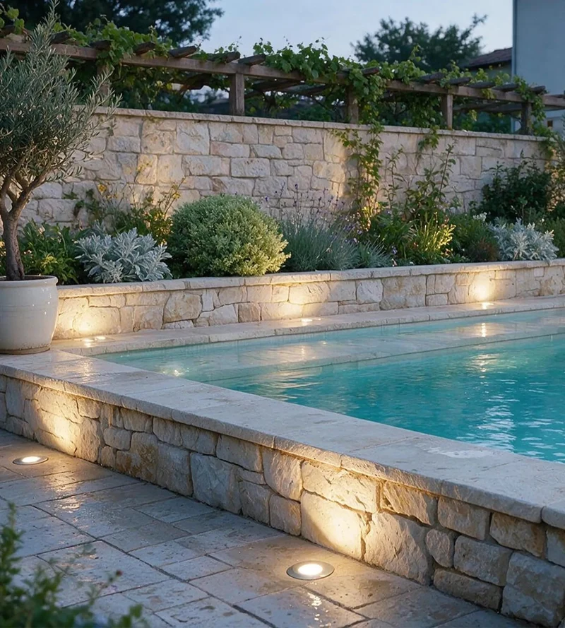 Lot de 6 spots encastrables de sol 12V GU5.3 INOX 316 IP67 - Diam 10 cm