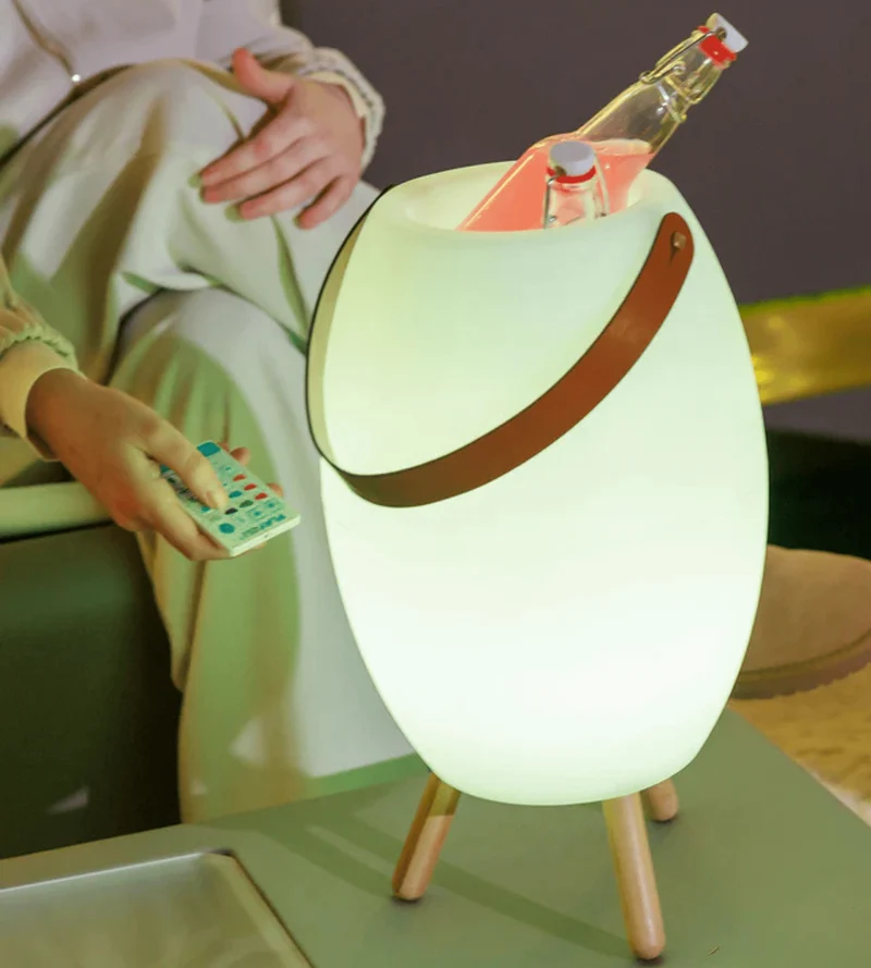 Seau à bouteille lumineux APOLO - Hauts-parleurs intégrés - Éclairage blanc et multicouleur réglable